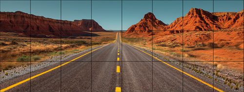 Route 66 stretching through red canyons – kitchen tile 